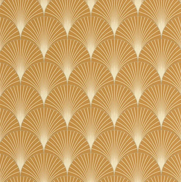 Closeup of a wallpaper showing its Art-Deco, Contemporary, Neutrals, Two-tone pattern, color, and subtle texture.