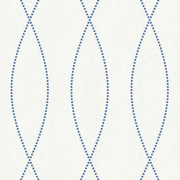 Closeup of a wallpaper showing its Blue, Contemporary, Trellis, Unicolour, White pattern, color, and subtle texture.
