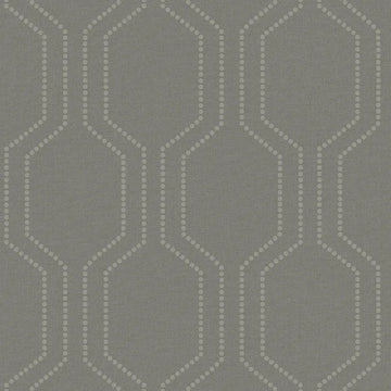 Closeup of a wallpaper showing its Contemporary, Geometric, Monochrome, Trellis, Unicolour pattern, color, and subtle texture.