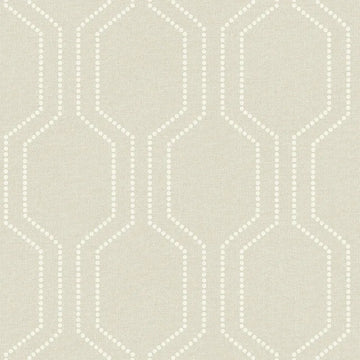 Closeup of a wallpaper showing its Contemporary, Cream, Geometric, Neutrals, Trellis, Unicolour pattern, color, and subtle texture.