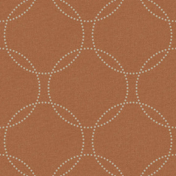 Closeup of a wallpaper showing its Brown, Circles, Contemporary, Geometric pattern, color, and subtle texture.