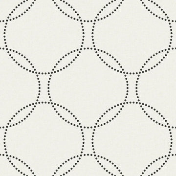 Closeup of a wallpaper showing its Circles, Contemporary, Geometric, Monochrome pattern, color, and subtle texture.