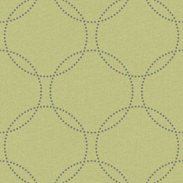 Closeup of a wallpaper showing its Circles, Contemporary, Geometric, Green pattern, color, and subtle texture.