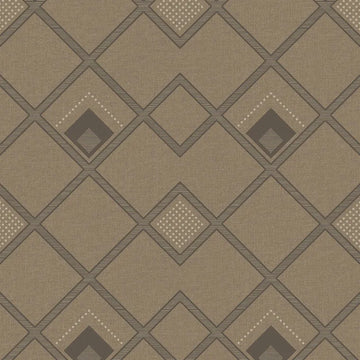 Closeup of a wallpaper showing its Brown, Contemporary, Geometric pattern, color, and subtle texture.