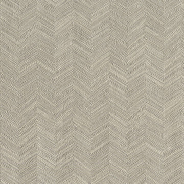 Textured beige wallpaper with a herringbone pattern