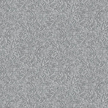 Closeup of a wallpaper showing its Black, Contemporary, Floral, Grey, Monochrome pattern, color, and subtle texture.