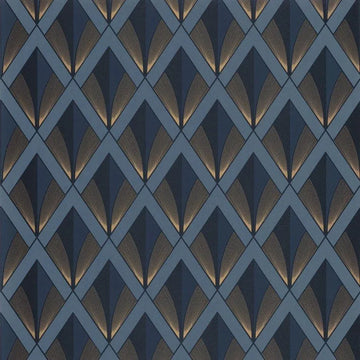 Closeup of a wallpaper showing its Art-Deco, Contemporary, Dramatic, Geometric, Two-tone pattern, color, and subtle texture.