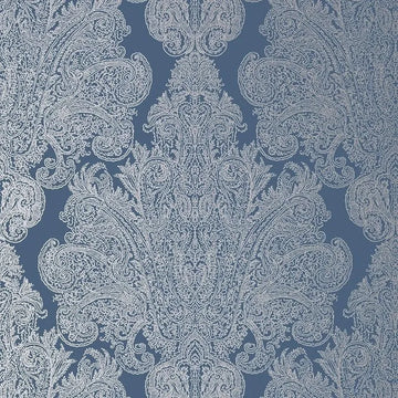 Closeup of a wallpaper showing its Damask, Floral, Two-tone pattern, color, and texture.