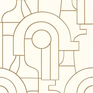 Closeup of a wallpaper showing its Art-Deco, Contemporary, Neutrals, Two-tone pattern, color, and subtle texture.