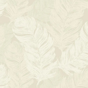 Closeup of a wallpaper showing its Best-Seller, Cream, Nature pattern, color, and subtle texture.
