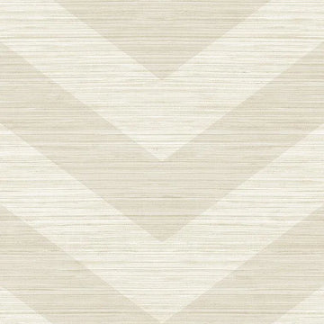 Closeup of a wallpaper showing its Chevron, Cream, Neutrals, Vinyl pattern, color, and subtle texture.
