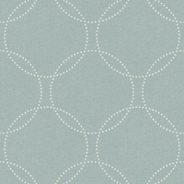 Closeup of a wallpaper showing its Blue, Circles, Contemporary, Geometric pattern, color, and subtle texture.