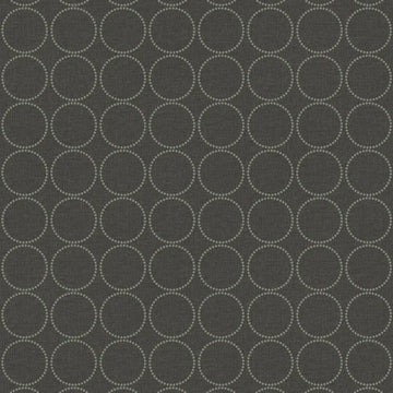 Closeup of a wallpaper showing its Black, Circles, Contemporary, Monochrome pattern, color, and subtle texture.