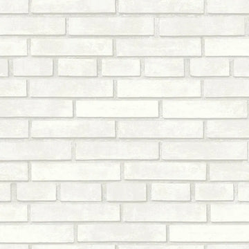 Closeup of a wallpaper showing its Brick, Contemporary, Geometric, Monochrome pattern, color, and subtle texture.