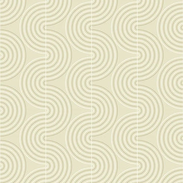Wallpaper installed in a room showing its full pattern, color