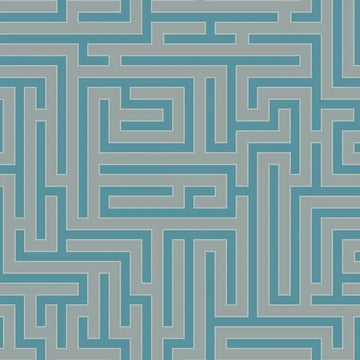 Closeup of a wallpaper showing its Blue, Geometric, Greek pattern, color, and subtle texture.