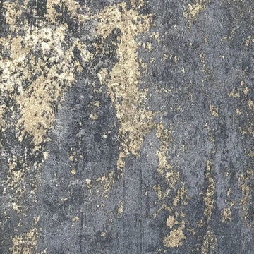 Closeup of a wallpaper showing its Blue, Concrete, Contemporary, Embossed, Gold, Metallic, Textures pattern, color, and subtle texture.