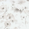 Closeup of a wallpaper showing its Floral, Neutrals, White pattern, color, and subtle texture.