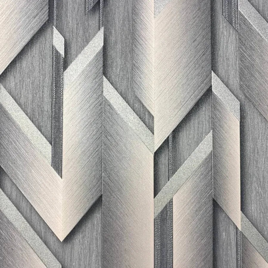 Closeup of a wallpaper showing its Contemporary, Geometric, Grey, Silver, Textures pattern, color, and subtle texture.