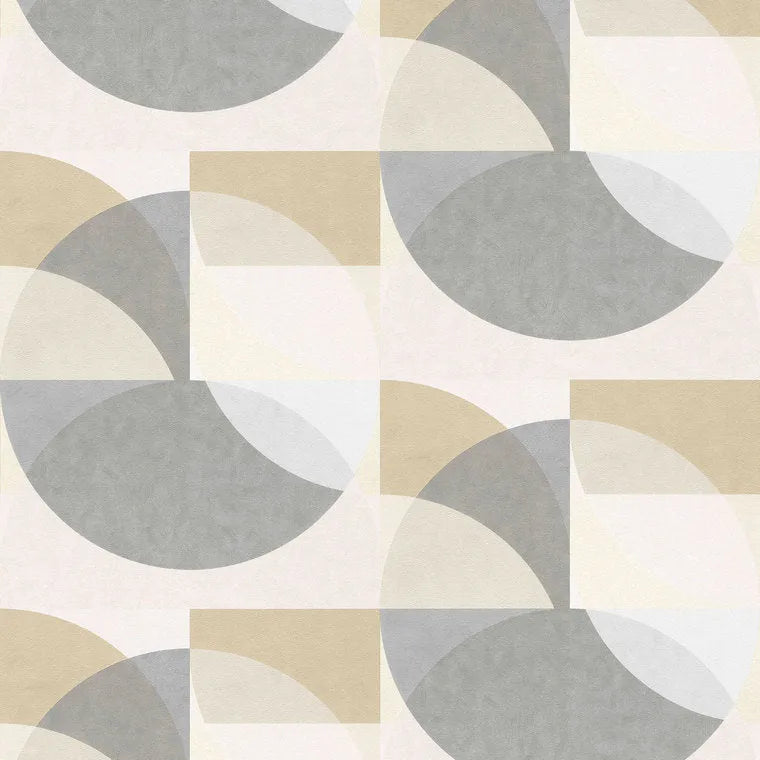 Closeup of a wallpaper showing its Abstract, Contemporary, Geometric, Multicolour, Neutrals pattern, color, and texture.