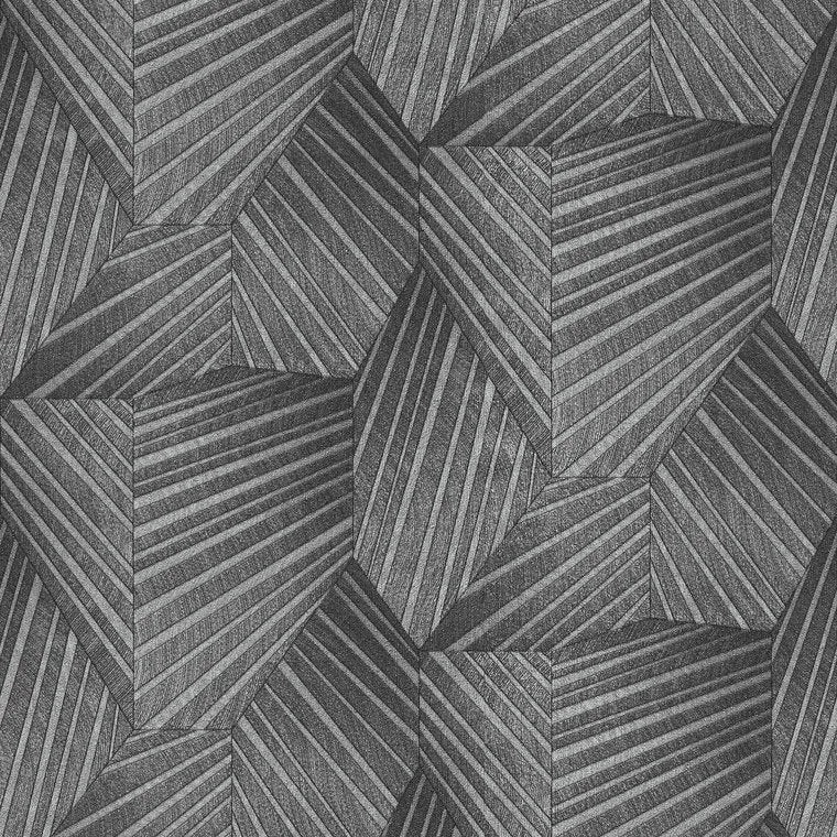 Closeup of a wallpaper showing its Contemporary, Geometric, Monochrome, Two-tone pattern, color, and texture.