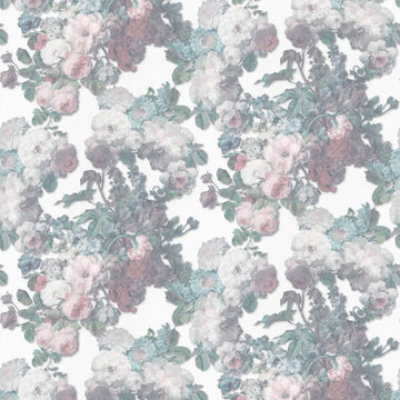 Closeup of a wallpaper showing its Contemporary, Floral, Multicolour pattern, color, and texture.