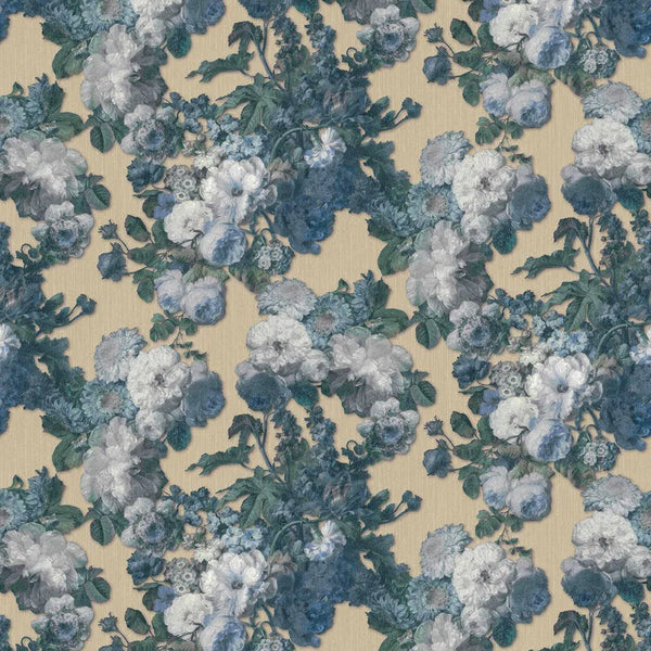 Closeup of a wallpaper showing its Contemporary, Floral, Multicolour pattern, color, and texture.