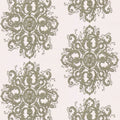 Closeup of a wallpaper showing its Contemporary, Damask, Floral, Two-tone pattern, color, and texture.