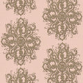 Closeup of a wallpaper showing its Contemporary, Damask, Floral, Two-tone pattern, color, and texture.