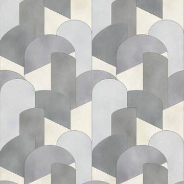 Closeup of a wallpaper showing its Art-Deco, Contemporary, Multicolour pattern, color, and texture.