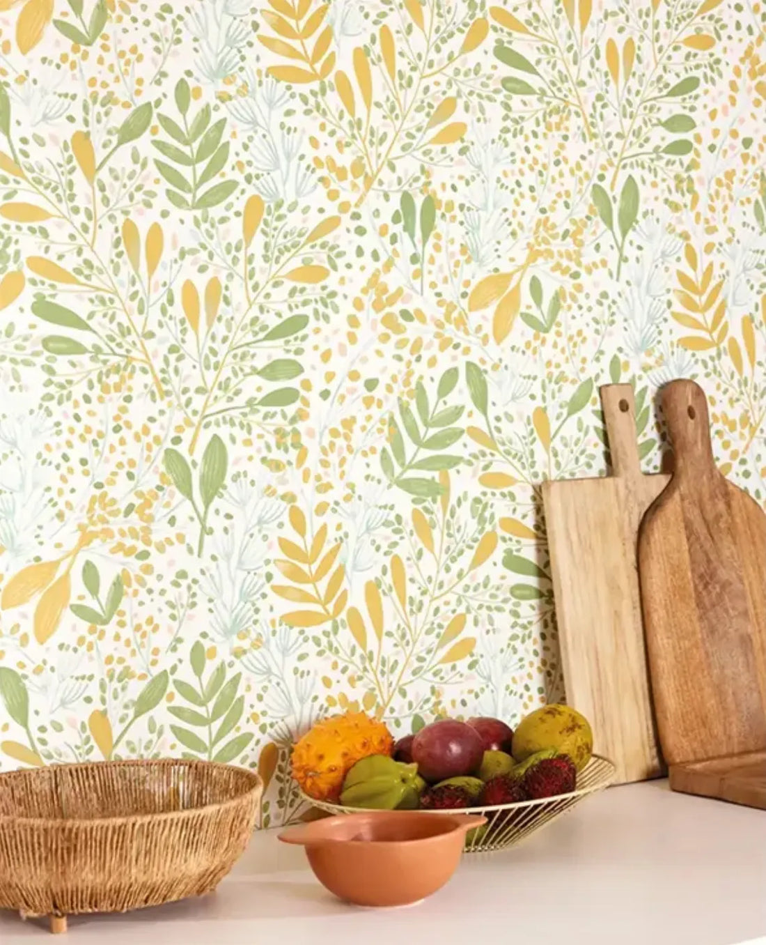 Closeup of a wallpaper showing its Nature pattern, color, and subtle texture.