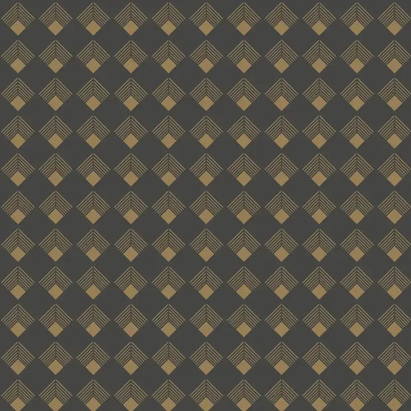 Closeup of a wallpaper showing its Art-Deco, Geometric pattern, color, and subtle texture.
