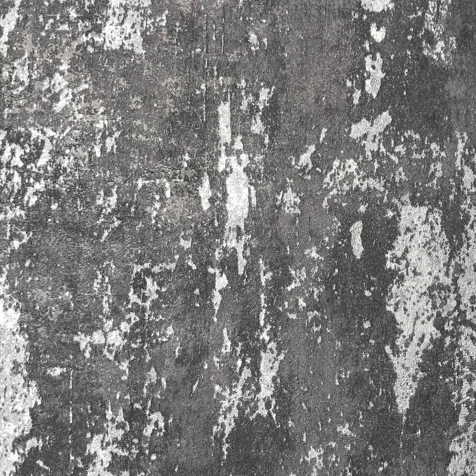 Closeup of a wallpaper showing its Black, Concrete, Contemporary, Embossed, Metallic, Monochrome, Textures pattern, color, and subtle texture.