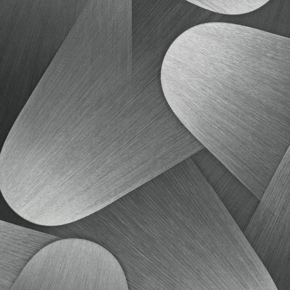 Close-up of metallic, teardrop-shaped objects on a dark background wallpaper