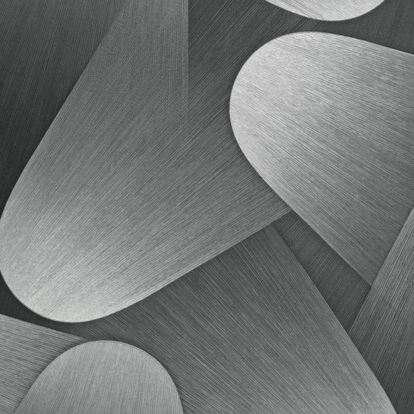 Close-up of metallic, teardrop-shaped objects on a dark background wallpaper