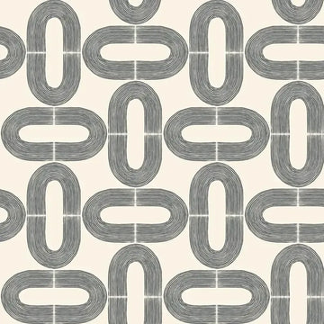 Closeup of a wallpaper showing its Art-Deco, Contemporary, Two-tone pattern, color, and subtle texture.