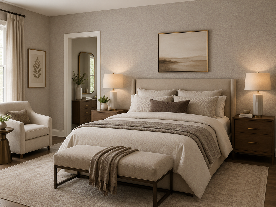 Erismann Opus 10463-02 taupe greige linen-look textured non-woven wallpaper