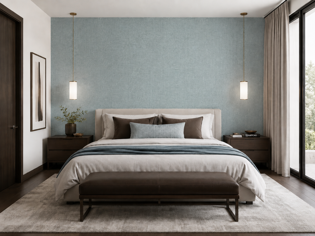 Erismann Opus 10463-19 sage green linen texture non-woven wallpaper