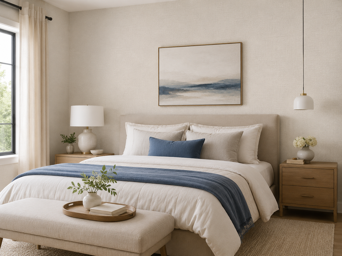 Erismann Opus 10463-32 cream linen-texture wallpaper sample