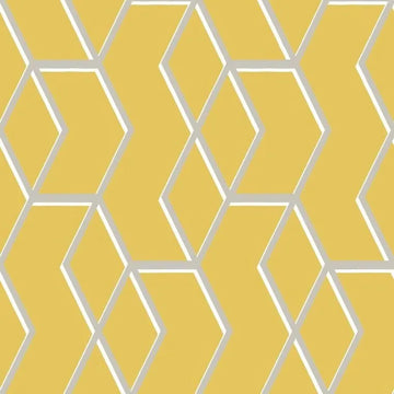 Closeup of a wallpaper showing its Contemporary, Geometric, Gold, Metallic, Pink, Two-tone pattern, color, and subtle texture.