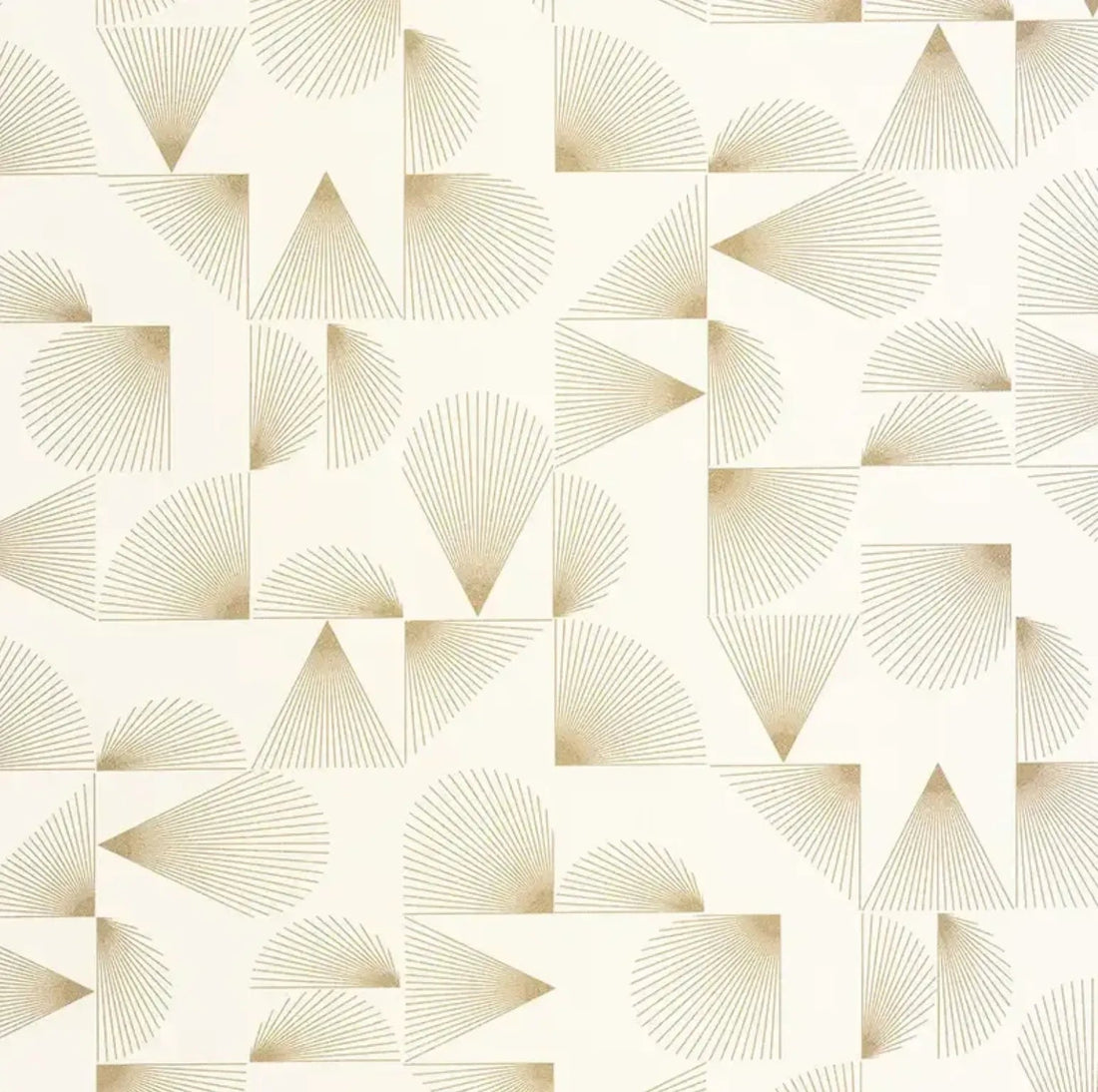 Closeup of a wallpaper showing its Art-Deco, Geometric, Neutrals pattern, color, and subtle texture.