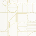 Closeup of a wallpaper showing its Art-Deco, Geometric, Neutrals pattern, color, and subtle texture.
