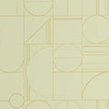 Closeup of a wallpaper showing its Art-Deco, Geometric pattern, color, and subtle texture.