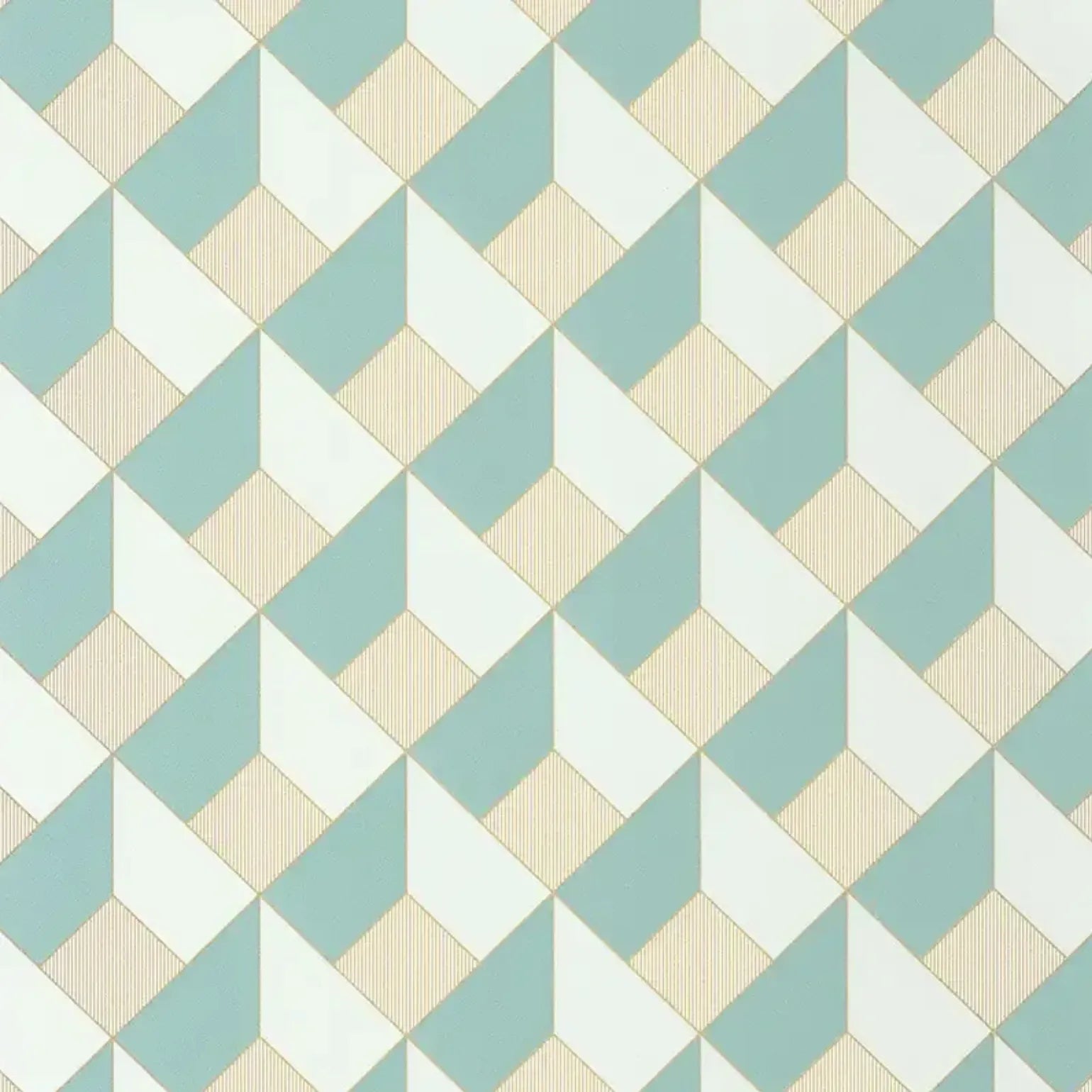 Closeup of a wallpaper showing its Art-Deco, Geometric, Pastels pattern, color, and subtle texture.