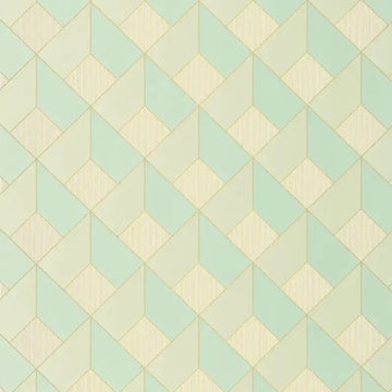 Closeup of a wallpaper showing its Art-Deco, Geometric, Pastels pattern, color, and subtle texture.