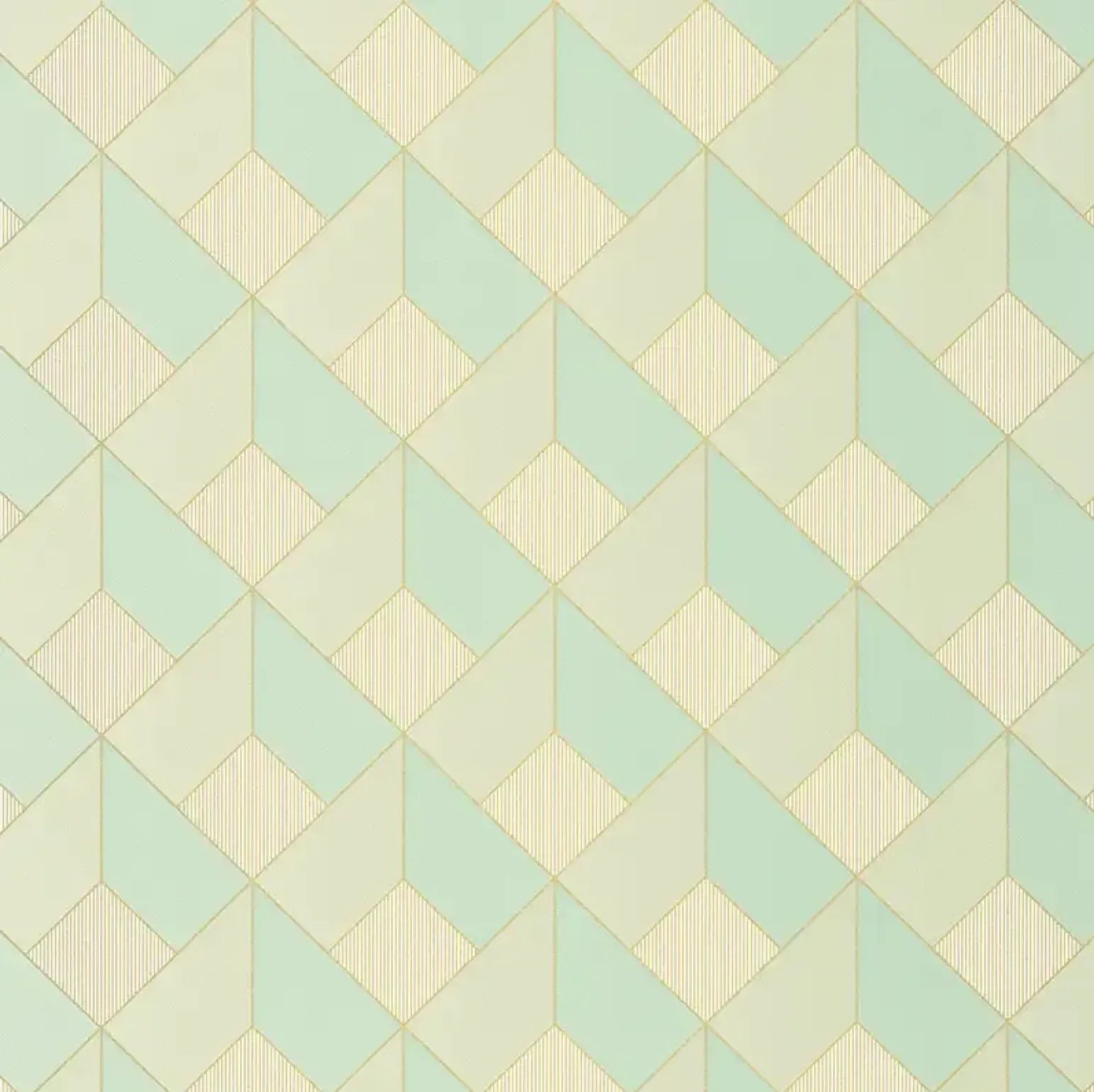 Closeup of a wallpaper showing its Art-Deco, Geometric, Pastels pattern, color, and subtle texture.