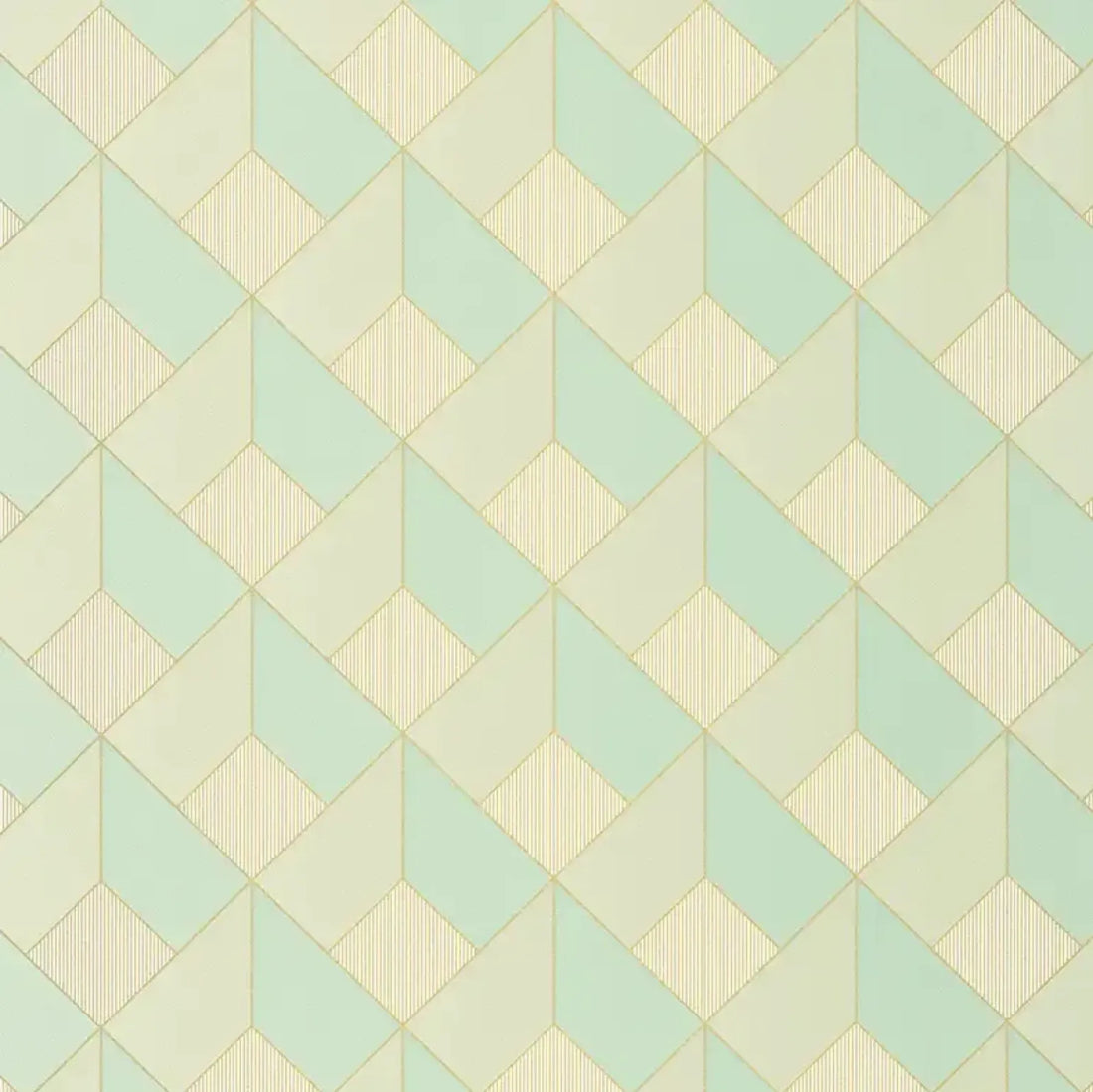 Closeup of a wallpaper showing its Art-Deco, Geometric, Pastels pattern, color, and subtle texture.