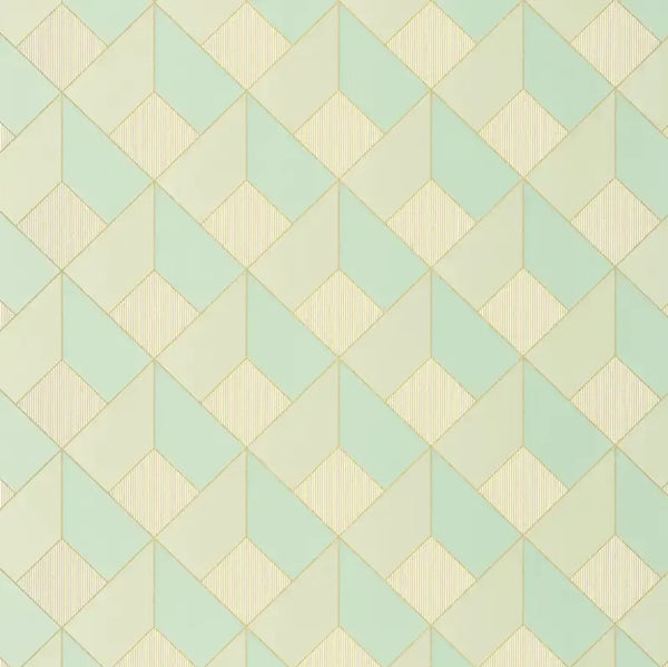 Closeup of a wallpaper showing its Art-Deco, Geometric, Pastels pattern, color, and subtle texture.
