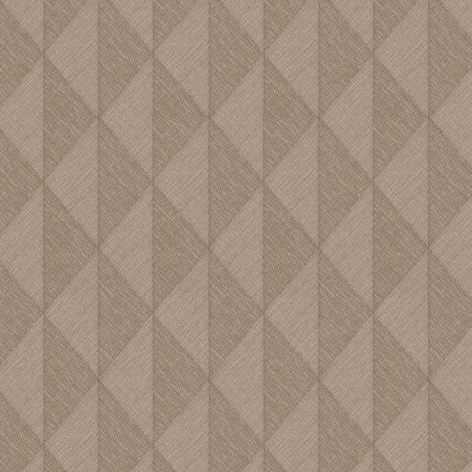 Brown geometric diamond wallpaper on a textured surface