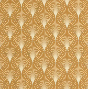 Closeup of a wallpaper showing its Art-Deco, Contemporary, Neutrals, Two-tone pattern, color, and subtle texture.